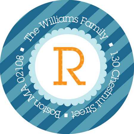 Childrens Address Labels Big Bold Letter Blue