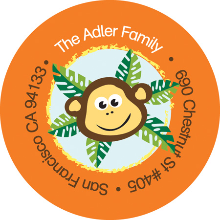 Cute Address Labels Playful Monkey