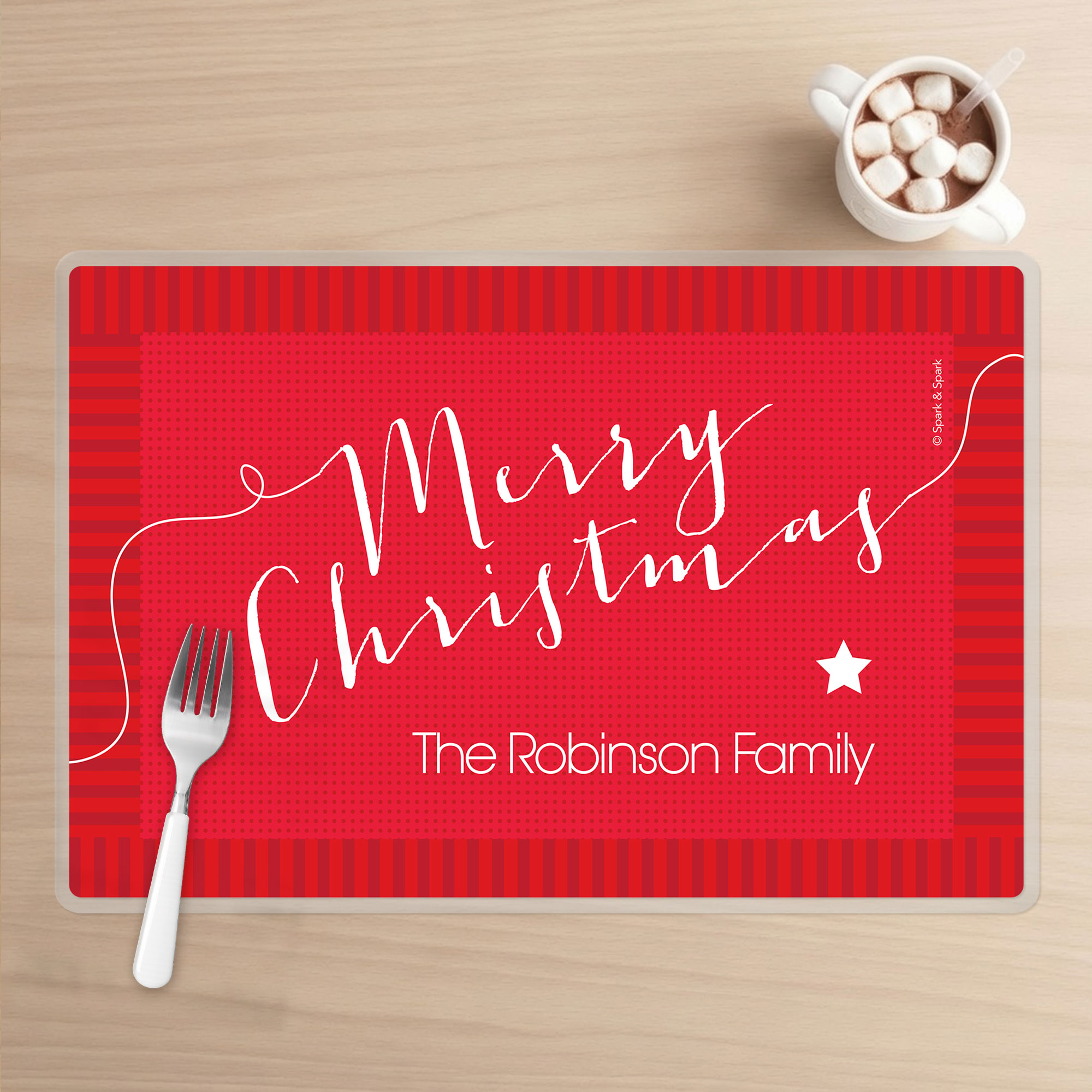Merry Christmas Message Holiday Placemat