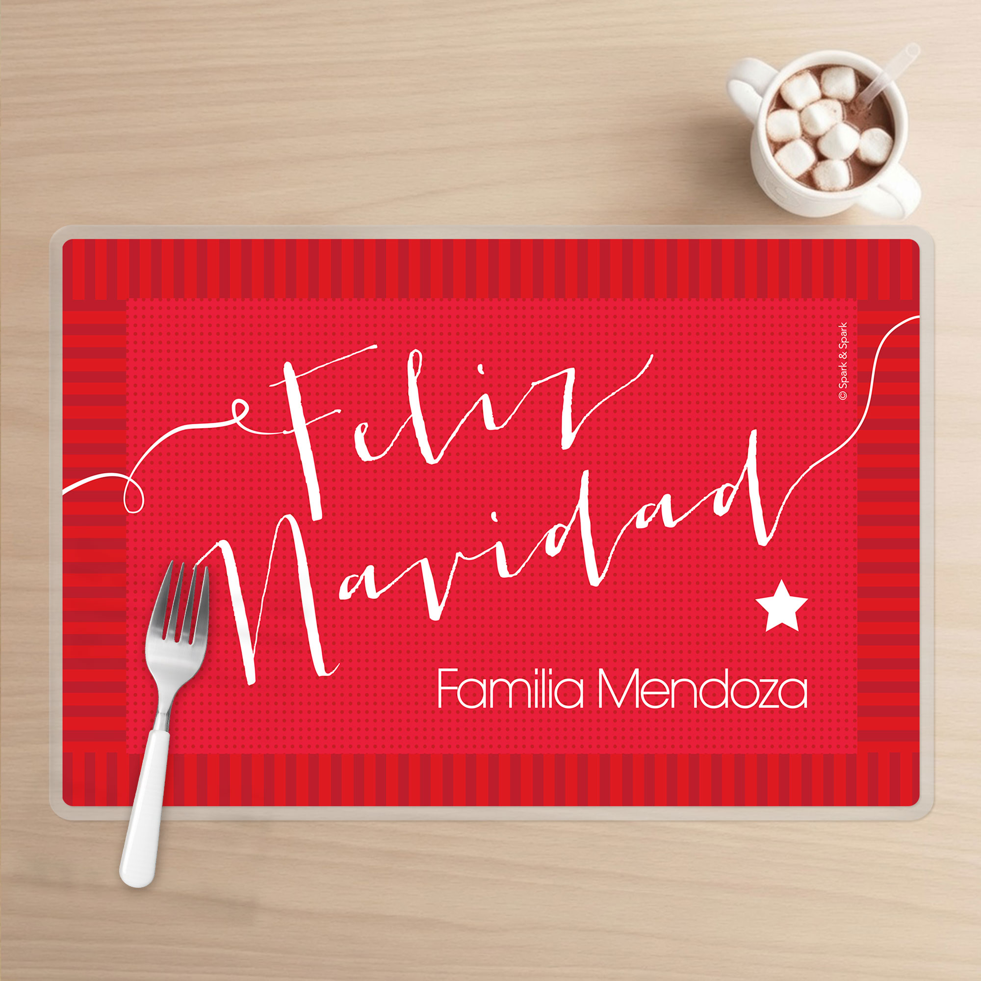 Mensaje de Feliz Navidad Holiday Placemat