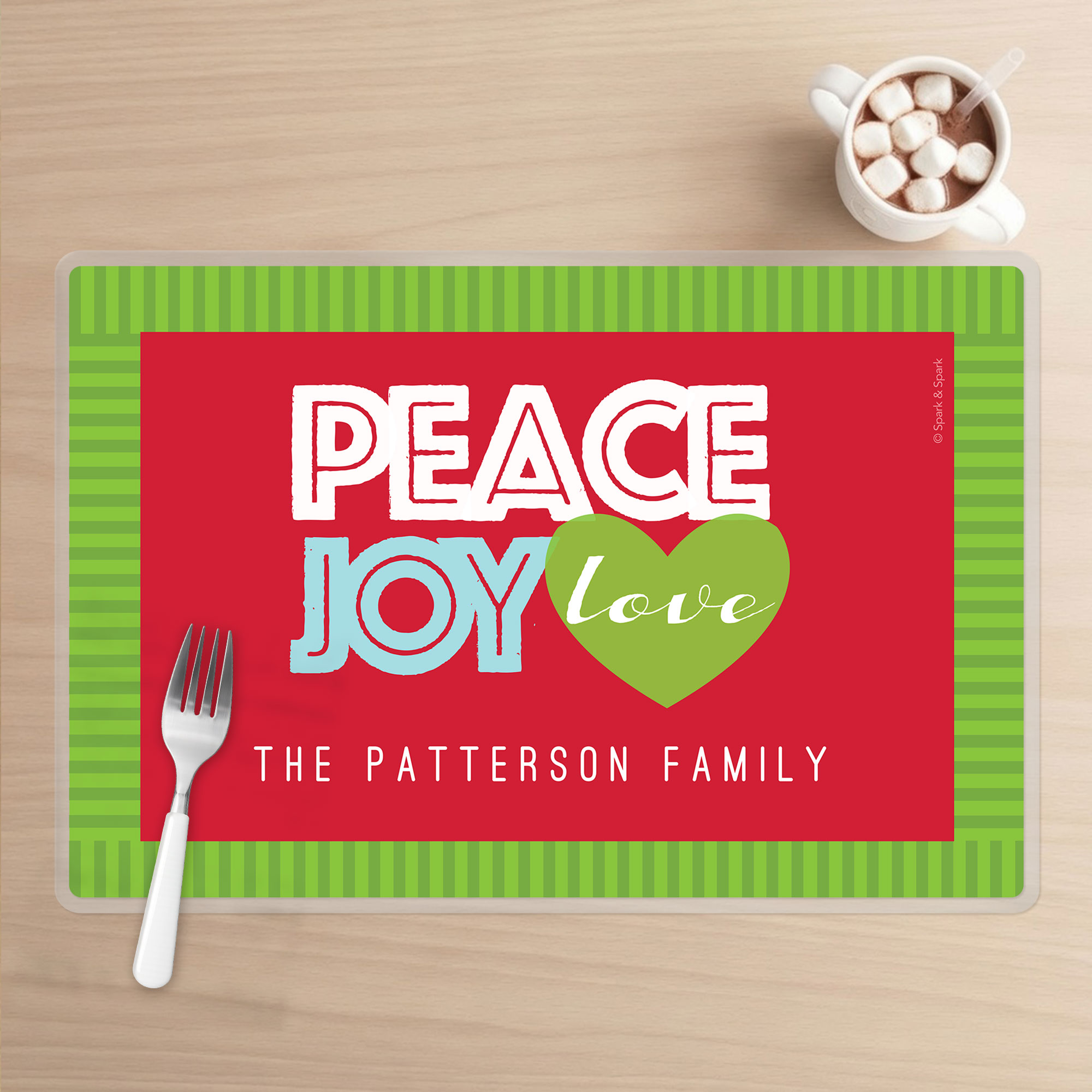 Peace, Joy and Love Holiday Placemat