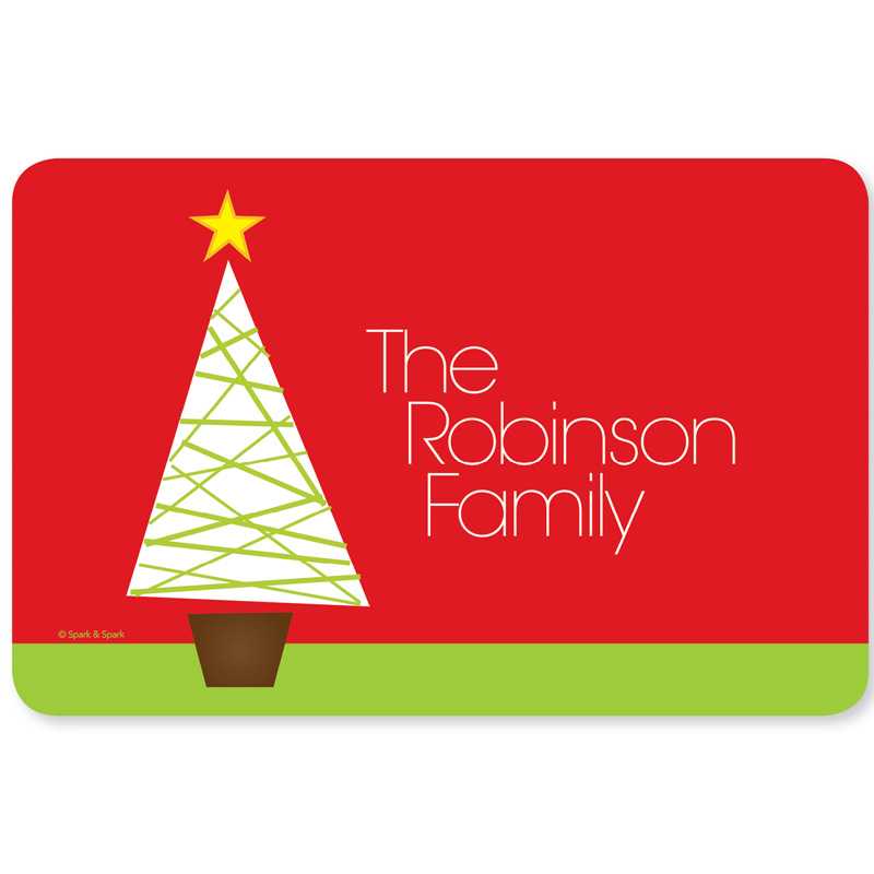 Modern Xmas Tree Holiday Placemat