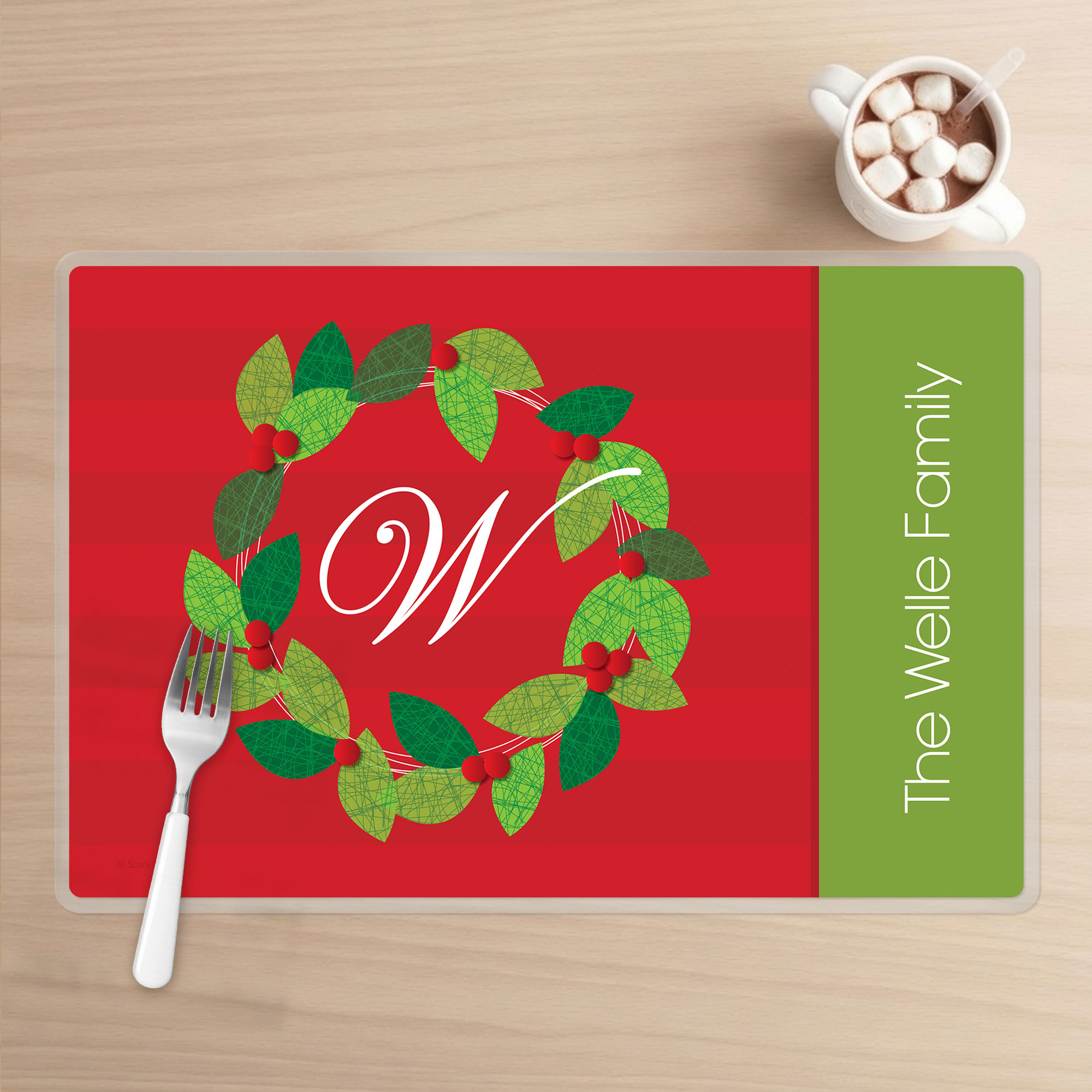 Elegant Wreath Holiday Placemat