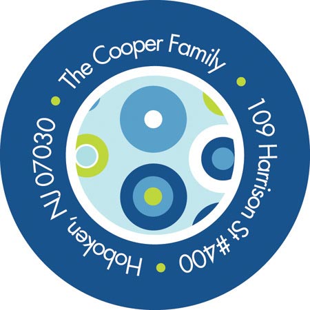 Kids Address Labels Mod Circles