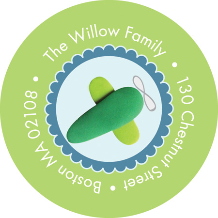 Baby Return Address Labels My Green Airplane