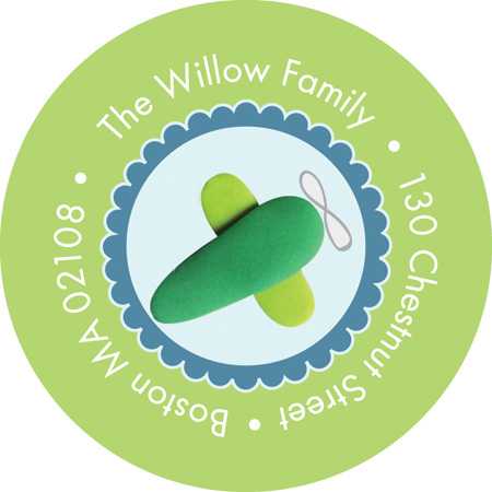 Baby Return Address Labels My Green Airplane