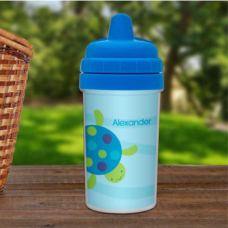Swimming Blue Turtle Sippy Cup