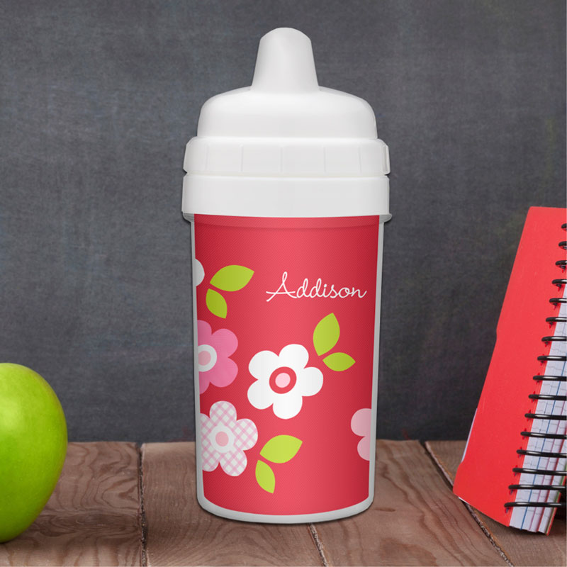 Preppy Flowers Red Sippy Cup
