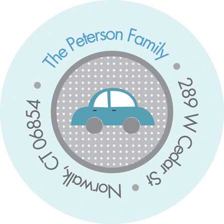 Baby Address Labels Cars Driving By The City