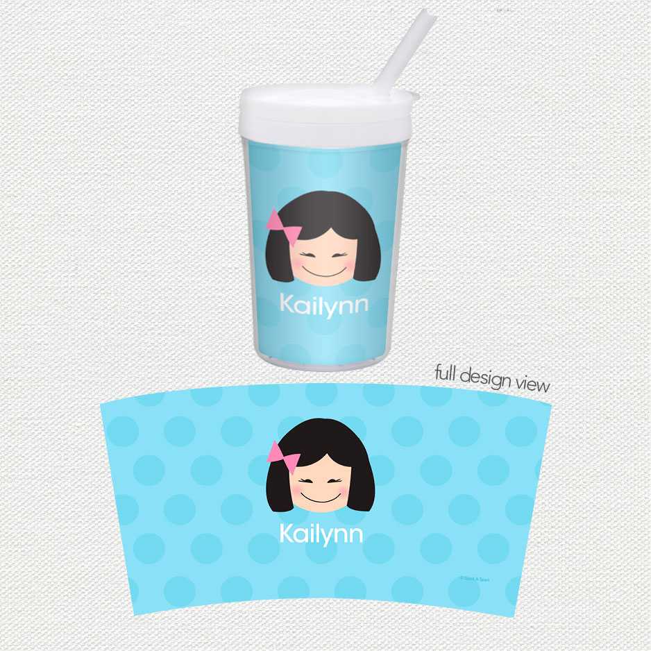 Just Like Me Girl Light Blue Toddler Cup