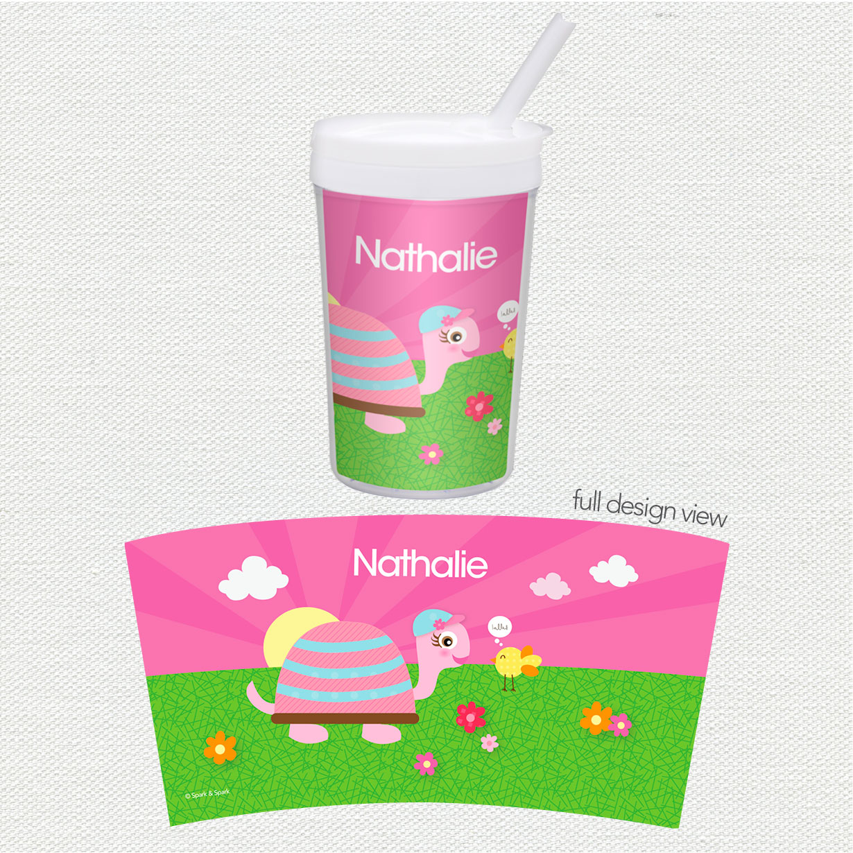 Turtle and Happy Bird Toddler Cup