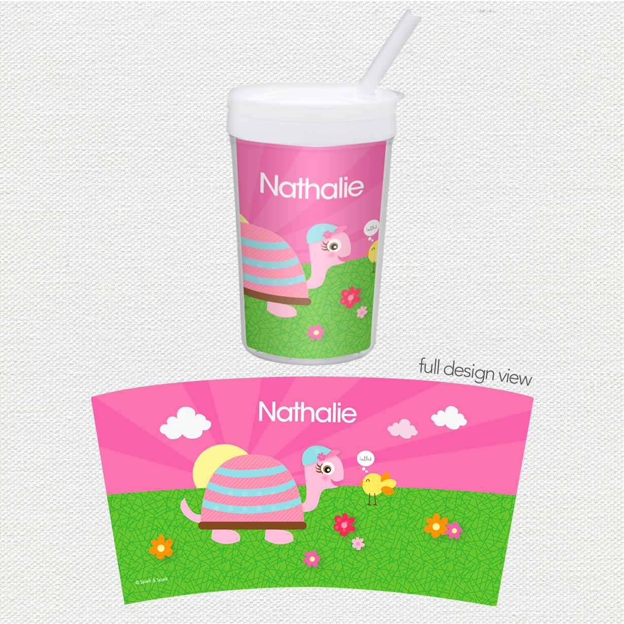Turtle and Happy Bird Toddler Cup