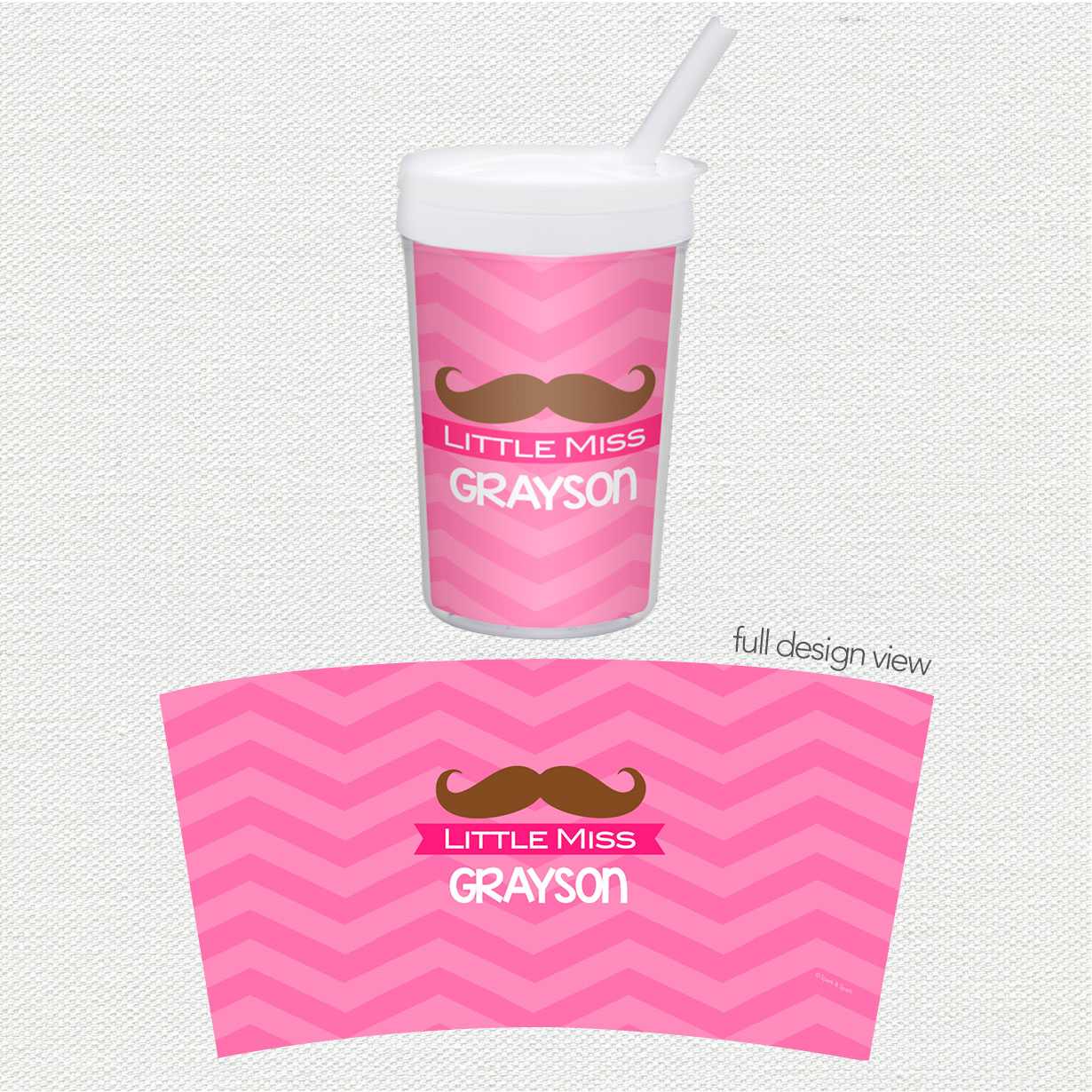 Little Miss Mustache Toddler Cup