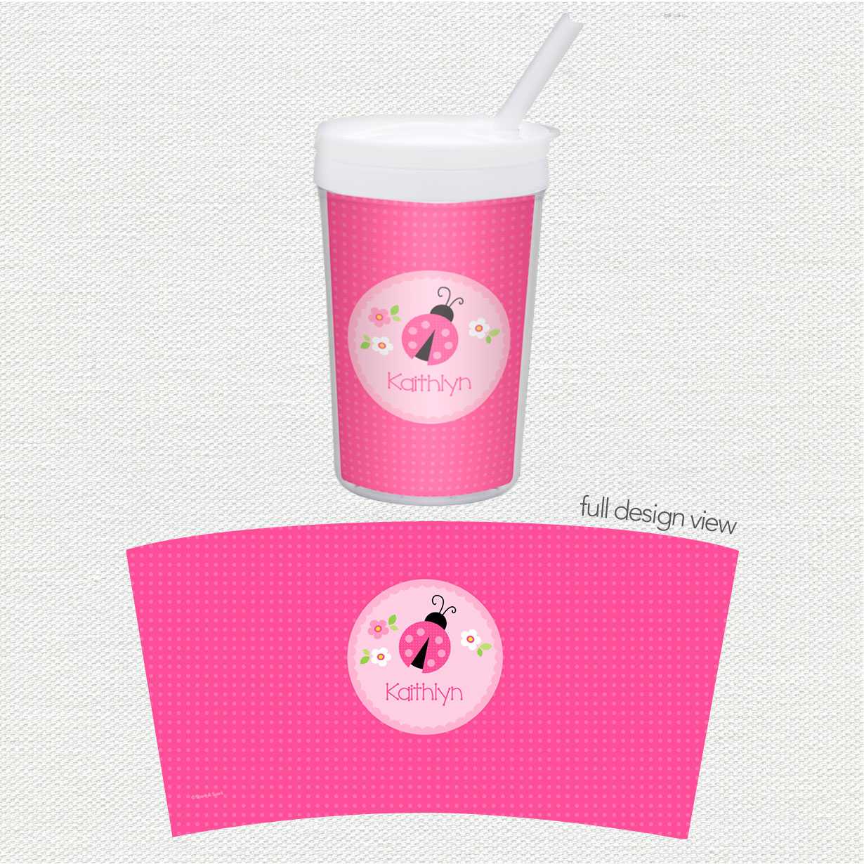 Sweet Pink Lady Bug Toddler Cup