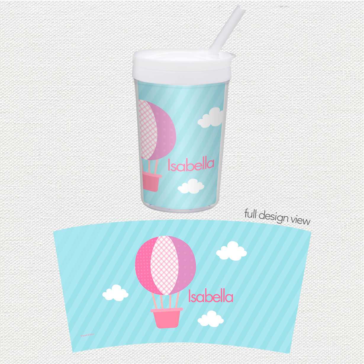 Pink Hot Air Balloon Toddler Cup