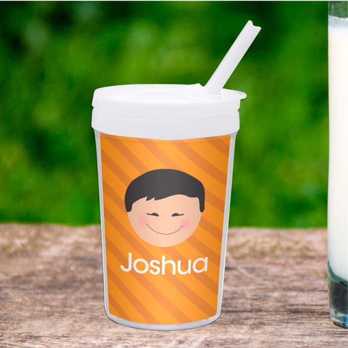 Just Like Me Boy Orange Toddler Cup