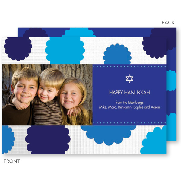 Hanukkah Rosettes Photo Holiday Card