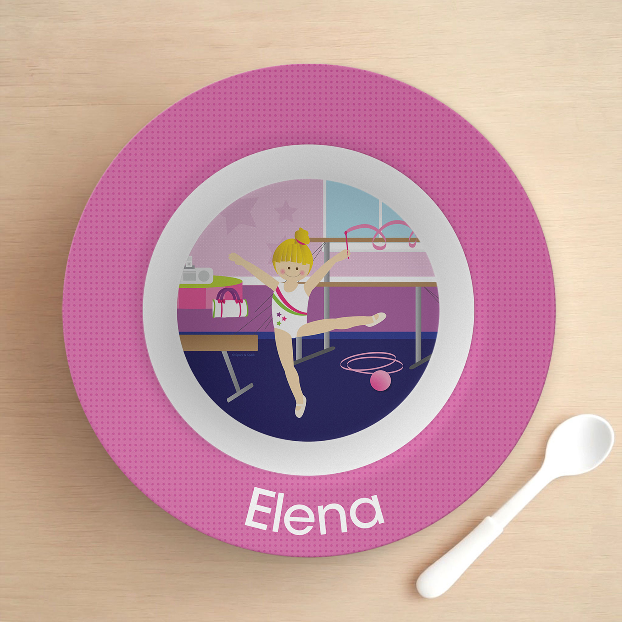 Cute Gymnast Girl Kids Bowl