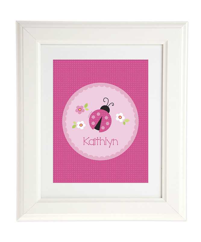 Sweet Pink Lady Bug Kids Wall Art