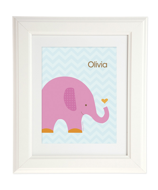 Sweet Pink Elephant Kids Wall Art