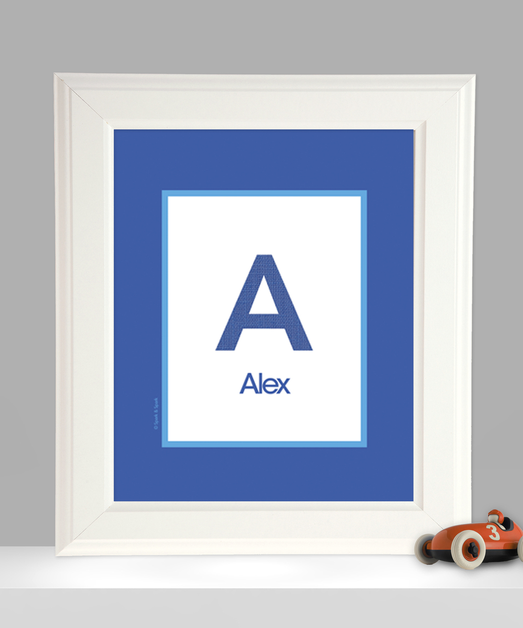 A Linen Blue Letter Kids Wall Art