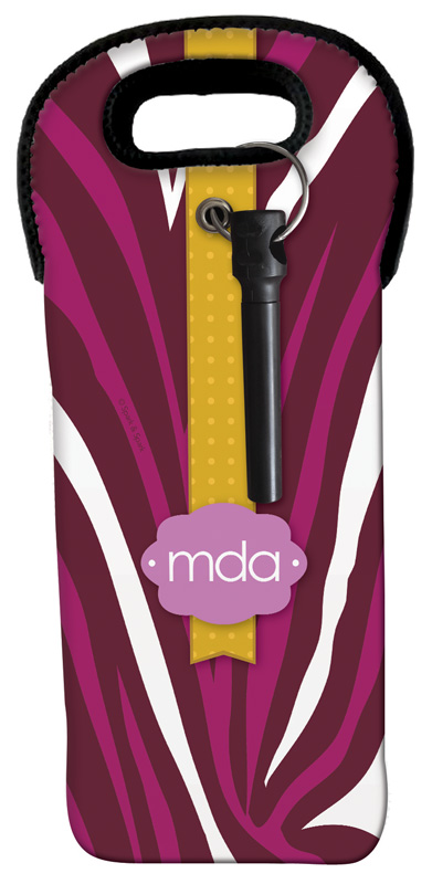 Purple Zebralicious Wine Tote