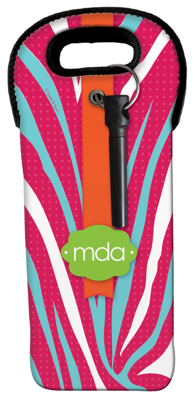 Pink Zebralicious Wine Tote