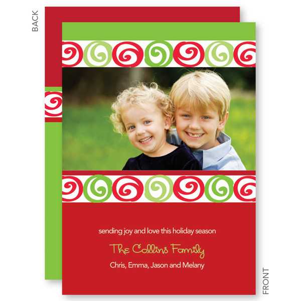 Xmas Candy Swirls Christmas Photo Cards