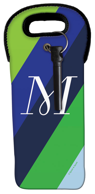 Simply My Initial (Blue) Wine Tote