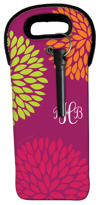 Pom Pom Flowers Magenta Wine Tote