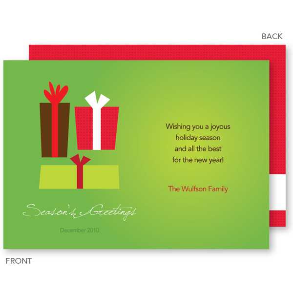 Xmas Gifts Green Christmas Photo Cards