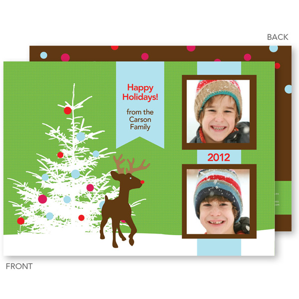 Rudolph In The Snow Christmas Photo Cards