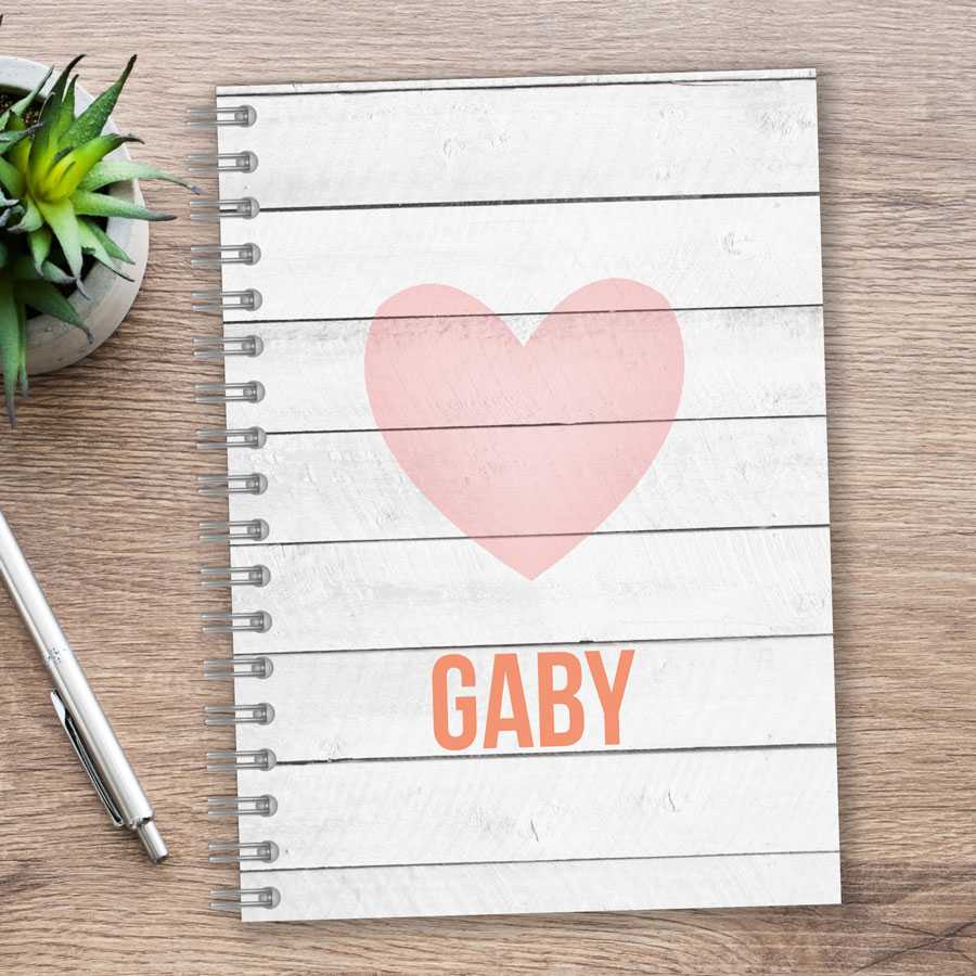 Rustic White Heart Journal