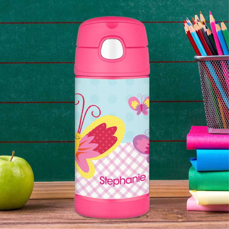 Smiley Butterfly Thermos Bottle