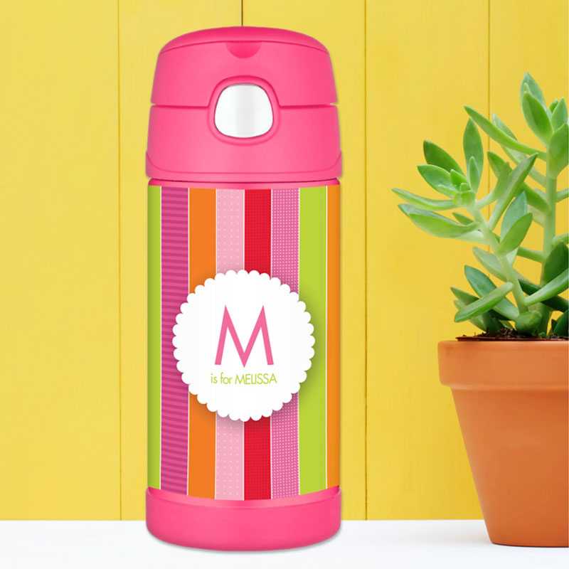 Bold and Fun Stripes Thermos Bottle