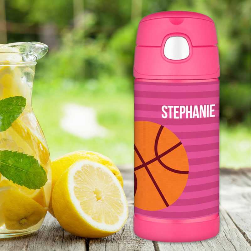 Basketball Fan Pink Thermos Bottle