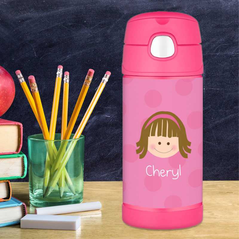 Just Like Me Girl Pink Kids Thermos Bottle