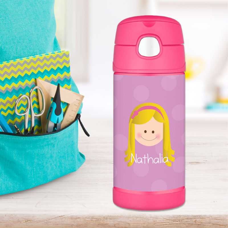 Just Like Me Girl Lavender Kids Thermos Bottle