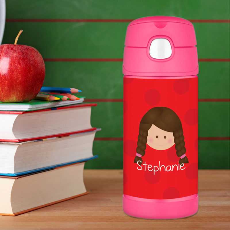 Just Like Me Girl Red Kids Thermos Bottle