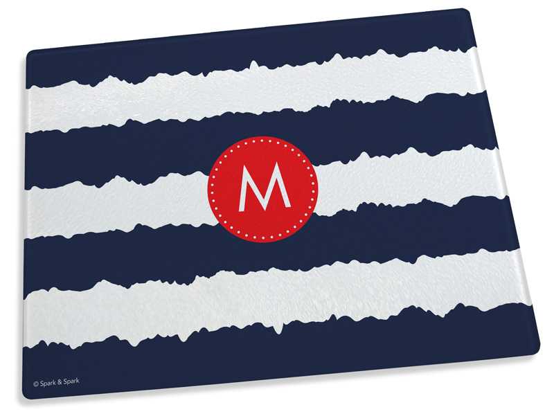 Red and blue signals cutting board