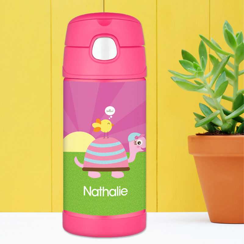 Turtle and Happy Bird Thermos Bottle