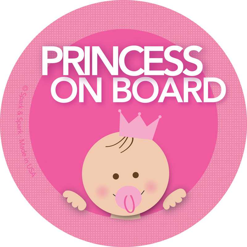 Princess Brunette Baby On Board Sticker