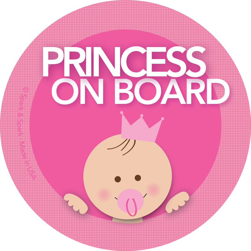 Princess Brunette Baby On Board Sticker