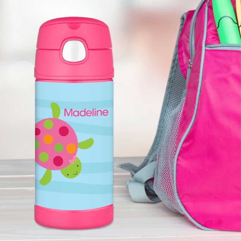 Swimming Pink Turtle Thermos Bottle