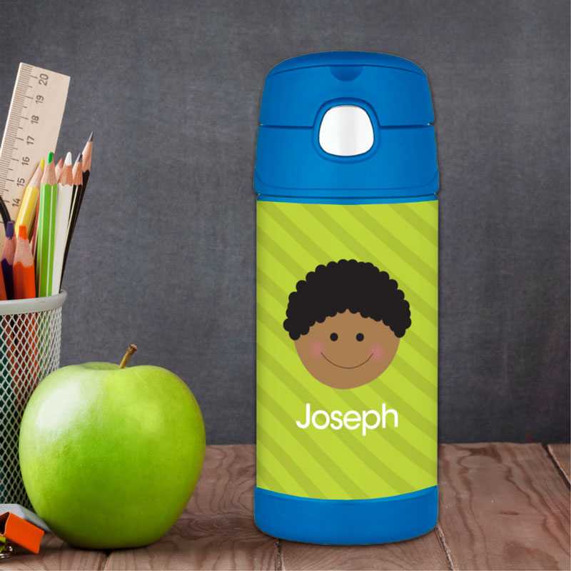 Just Like Me Boy Green Thermos Bottle