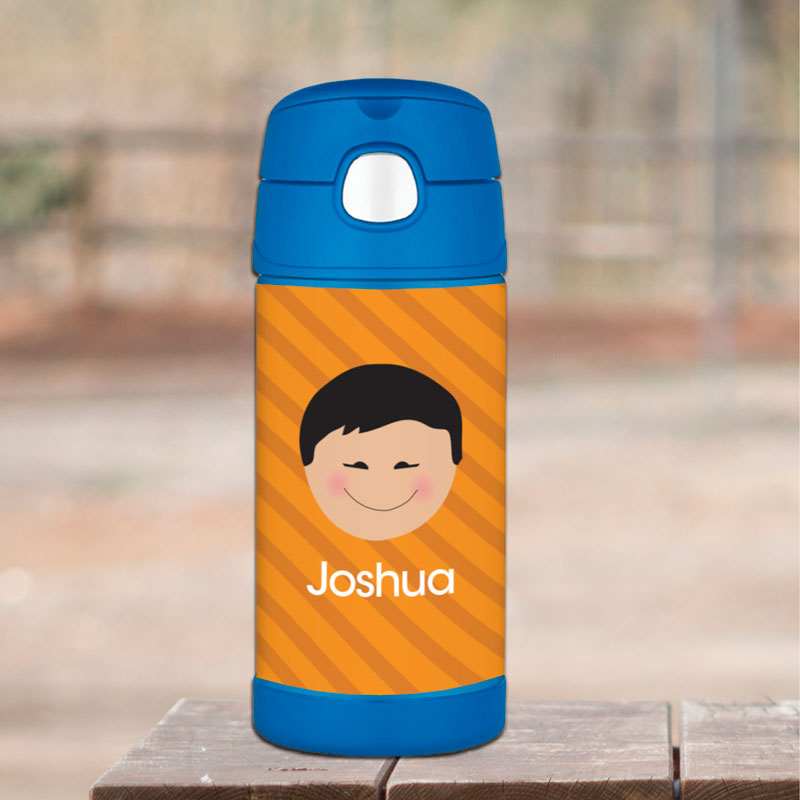 Just Like Me Boy Orange Thermos Bottle