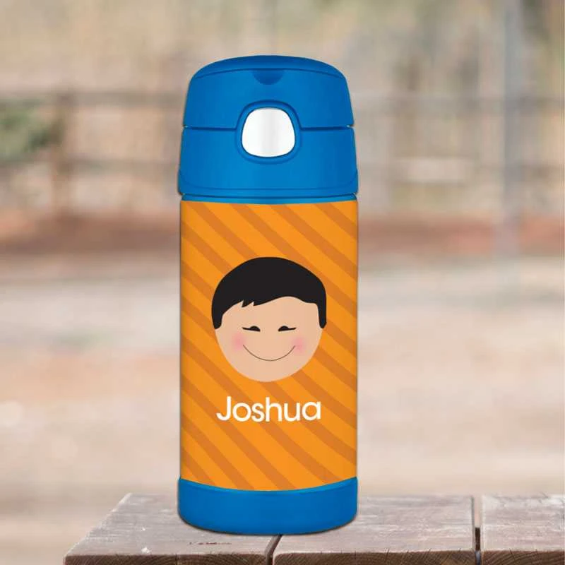 Just Like Me Boy Orange Thermos Bottle