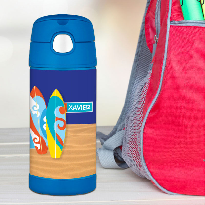 Surf the Waves Blue Thermos Bottle