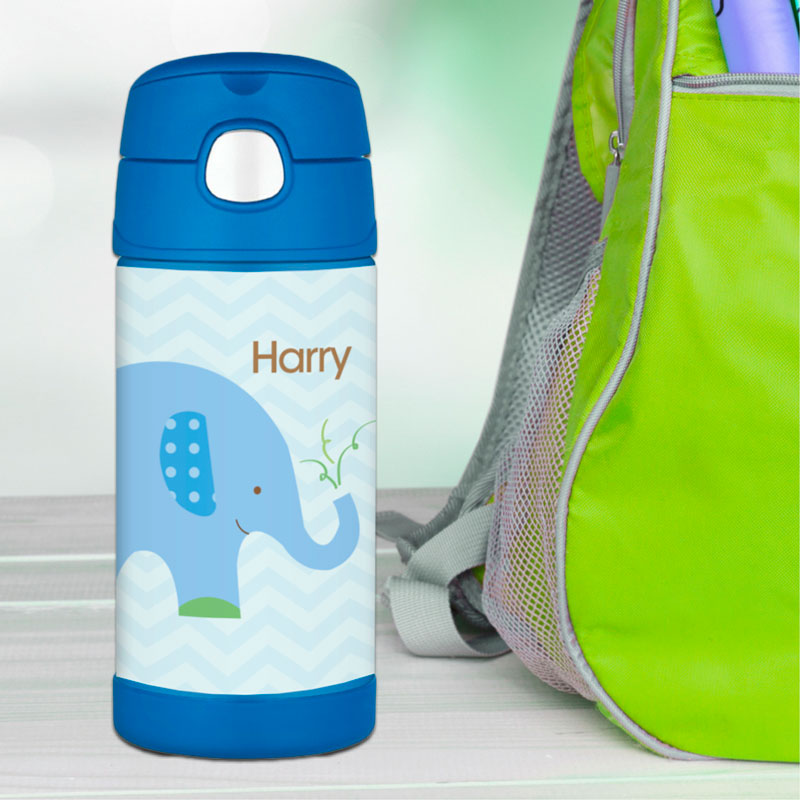 Blue Baby Elephant Thermos Bottle