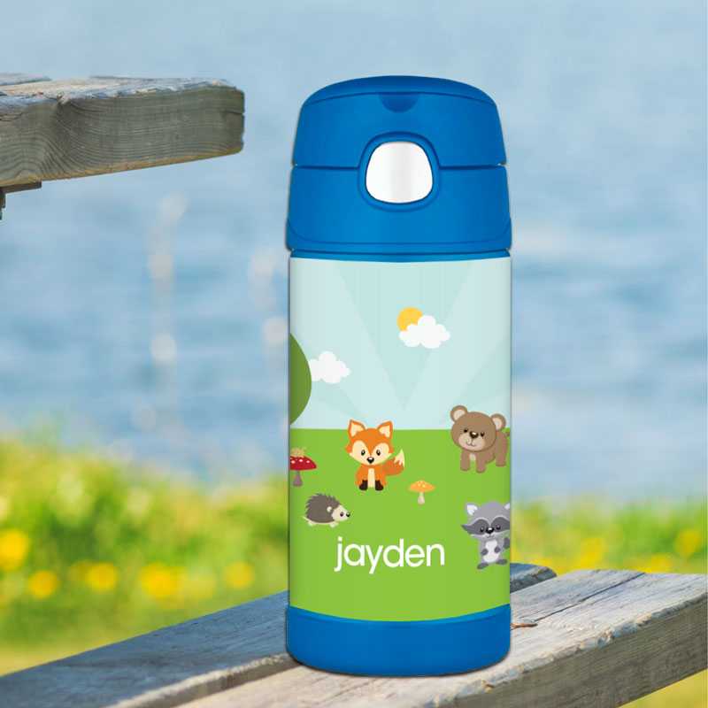 Cute Animals in the Forest Thermos Bottle